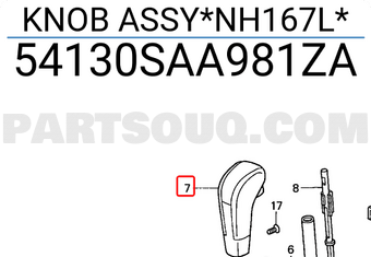 Honda 54130SAA981ZA KNOB ASSY*NH167L*