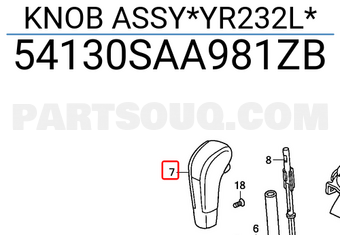 Honda 54130SAA981ZB KNOB ASSY*YR232L*