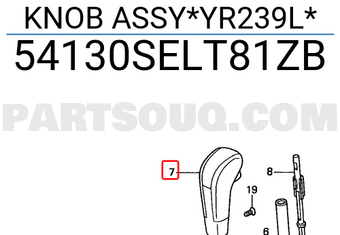 Honda 54130SELT81ZB KNOB ASSY*YR239L*