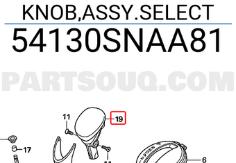 Honda 54130SNAA81 KNOB,ASSY.SELECT