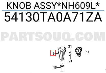 Honda 54130TA0A71ZA KNOB ASSY*NH609L*