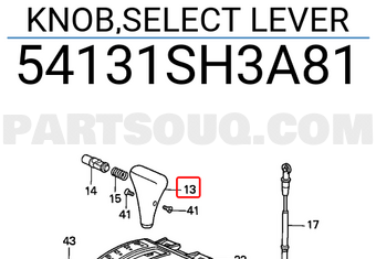 Honda 54131SH3A81 KNOB,SELECT LEVER