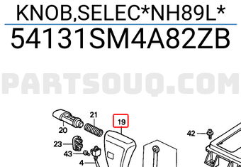 Honda 54131SM4A82ZB KNOB,SELEC*NH89L*