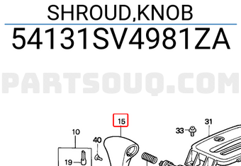 Honda 54131SV4981ZA SHROUD,KNOB
