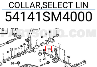 Honda 54141SM4000 COLLAR,SELECT LIN