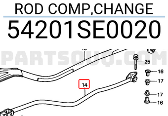 Honda 54201SE0020 ROD COMP,CHANGE
