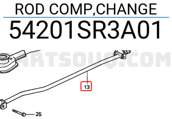 Honda 54201SR3A01 ROD COMP,CHANGE
