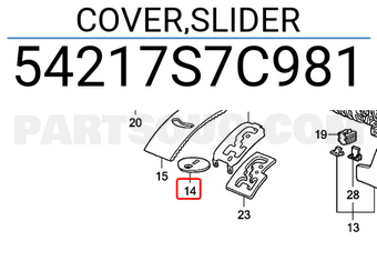 Honda 54217S7C981 COVER,SLIDER