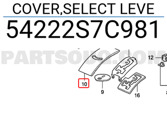 Honda 54222S7C981 COVER,SELECT LEVE