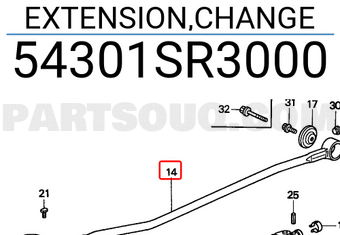 Honda 54301SR3000 EXTENSION,CHANGE