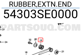 Honda 54303SE0000 RUBBER,EXTN.END