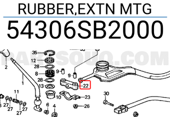 Honda 54306SB2000 RUBBER,EXTN MTG