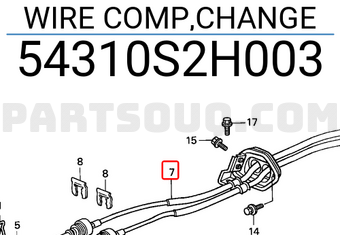 Honda 54310S2H003 WIRE COMP,CHANGE