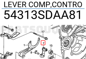 Honda 54313SDAA81 LEVER COMP,CONTRO