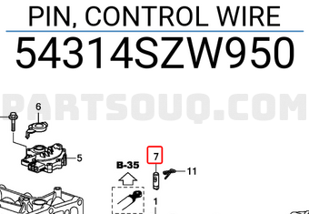 Honda 54314SZW950 PIN, CONTROL WIRE