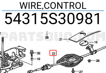 Honda 54315S30981 WIRE,CONTROL