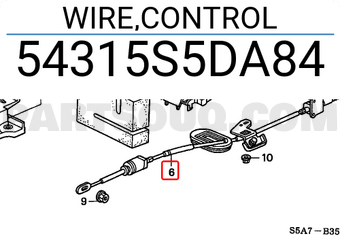Honda 54315S5DA84 WIRE,CONTROL