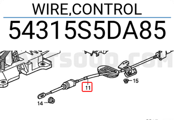 Honda 54315S5DA85 WIRE,CONTROL
