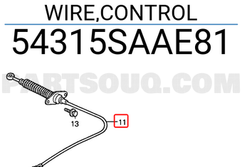Honda 54315SAAE81 WIRE,CONTROL