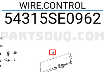 Honda 54315SE0962 WIRE,CONTROL