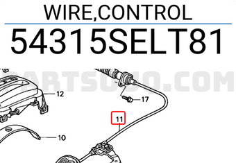 Honda 54315SELT81 WIRE,CONTROL