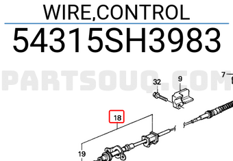 Honda 54315SH3983 WIRE,CONTROL