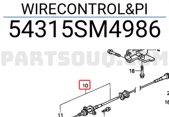 Honda 54315SM4986 WIRECONTROL&PI
