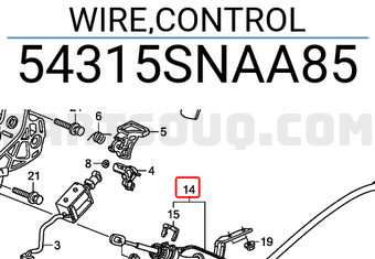 Honda 54315SNAA85 WIRE,CONTROL