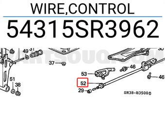 Honda 54315SR3962 WIRE,CONTROL