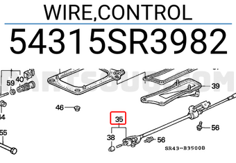 Honda 54315SR3982 WIRE,CONTROL