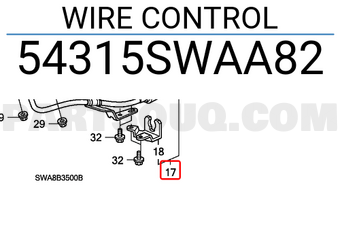 Honda 54315SWAA82 WIRE CONTROL