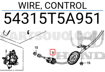 Honda 54315T5A951 WIRE, CONTROL