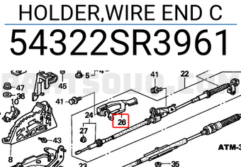 Honda 54322SR3961 HOLDER,WIRE END C