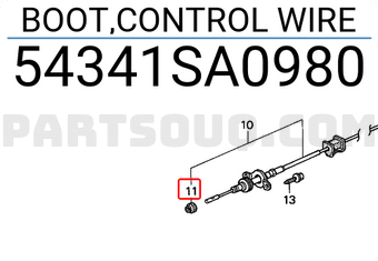 Honda 54341SA0980 BOOT,CONTROL WIRE