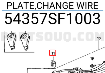 Honda 54357SF1003 PLATE,CHANGE WIRE