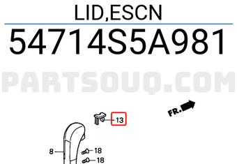 Honda 54714S5A981 LID,ESCN