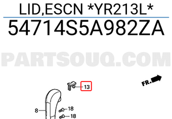 Honda 54714S5A982ZA LID,ESCN *YR213L*