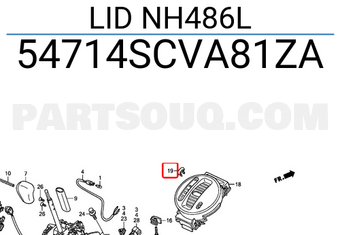 Honda 54714SCVA81ZA LID NH486L