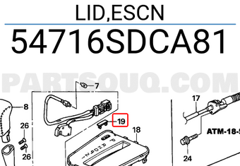 Honda 54716SDCA81 LID,ESCN