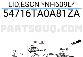 Honda 54716TA0A81ZA LID,ESCN *NH609L*
