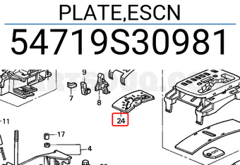 Honda 54719S30981 PLATE,ESCN