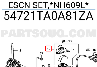 Honda 54721TA0A81ZA ESCN SET,*NH609L*