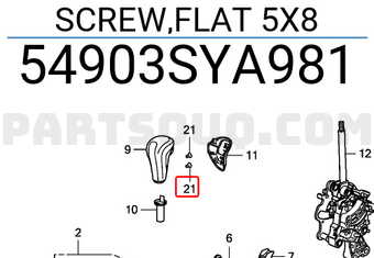 Honda 54903SYA981 SCREW,FLAT 5X8