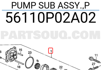 Honda 56110P02A02 PUMP SUB ASSY.,P
