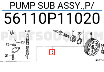 Honda 56110P11020 PUMP SUB ASSY.,P