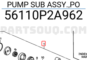 Honda 56110P2A962 PUMP SUB ASSY.,PO