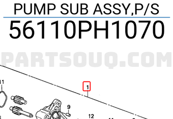 Honda 56110PH1070 PUMP SUB ASSY,P/S
