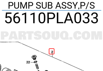 Honda 56110PLA033 PUMP SUB ASSY,P/S