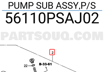 Honda 56110PSAJ02 PUMP SUB ASSY,P/S
