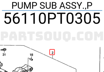 Honda 56110PT0305 PUMP SUB ASSY.,P
